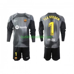 FC Barcelona Ter Stegen 1 Målvakt Barn Borta Matchtröja 2022/23 Långärmad