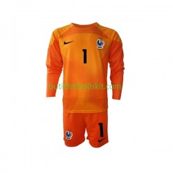 Frankrike Hugo Lloris 1 Målvakt Barn Borta Matchtröja World Cup 2022 Långärmad