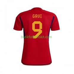 Spanien Gavi 9 Män Hemma Matchtröja World Cup 2022 Kortärmad