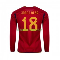 Spanien JORDI ALBA 18 Män Hemma Matchtröja World Cup 2022 Långärmad