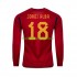 Spanien JORDI ALBA 18 Män Hemma Matchtröja World Cup 2022 Långärmad