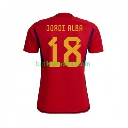 Spanien JORDI ALBA 18 Män Hemma Matchtröja World Cup 2022 Kortärmad