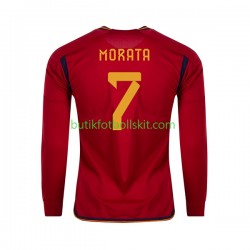 Spanien MORATA 7 Män Hemma Matchtröja World Cup 2022 Långärmad