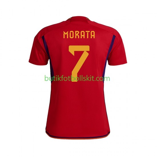 Spanien MORATA 7 Män Hemma Matchtröja World Cup 2022 Kortärmad