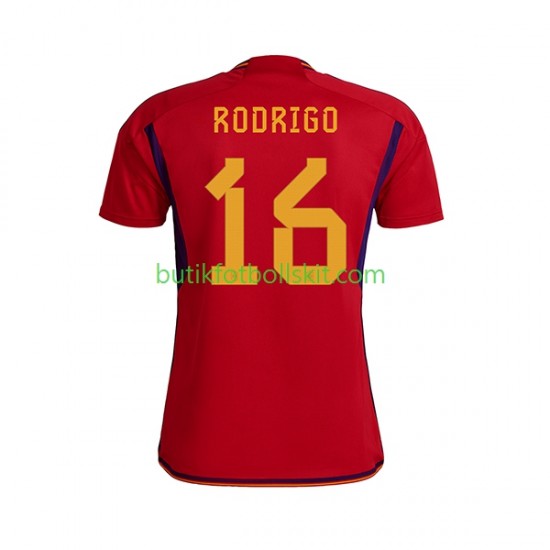 Spanien RODRIGO 16 Män Hemma Matchtröja World Cup 2022 Kortärmad