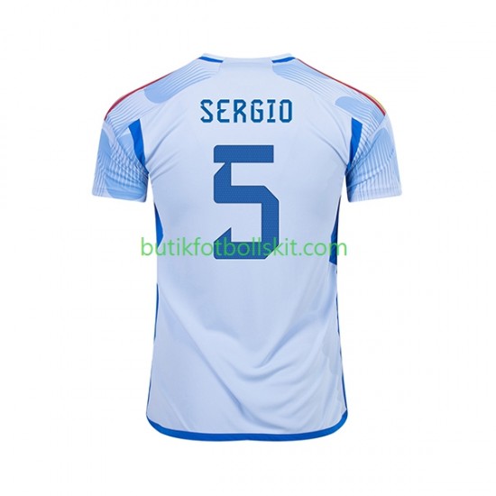 Spanien SERGIO BUSQUETS 5 Män Borta Matchtröja World Cup 2022 Kortärmad