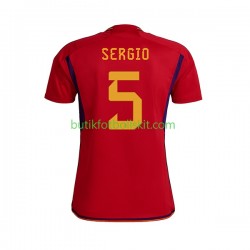 Spanien SERGIO BUSQUETS 5 Män Hemma Matchtröja World Cup 2022 Kortärmad