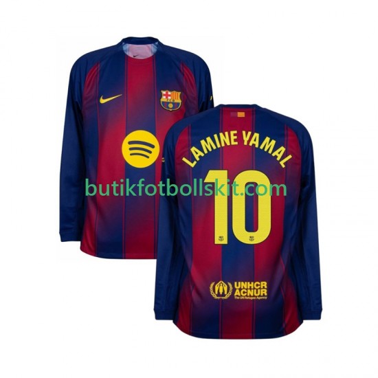 FC Barcelona Lamine Yamal 10 Män Hemma Matchtröja 2025/26 Långärmad