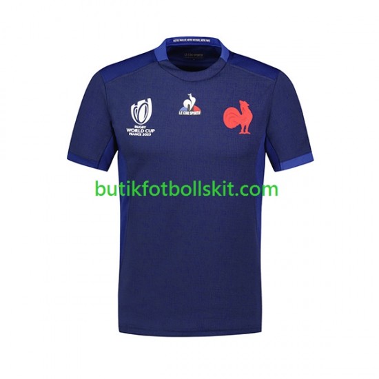 Frankrike Män Hemma Matchtröja World Cup Rugby 2023 Kortärmad