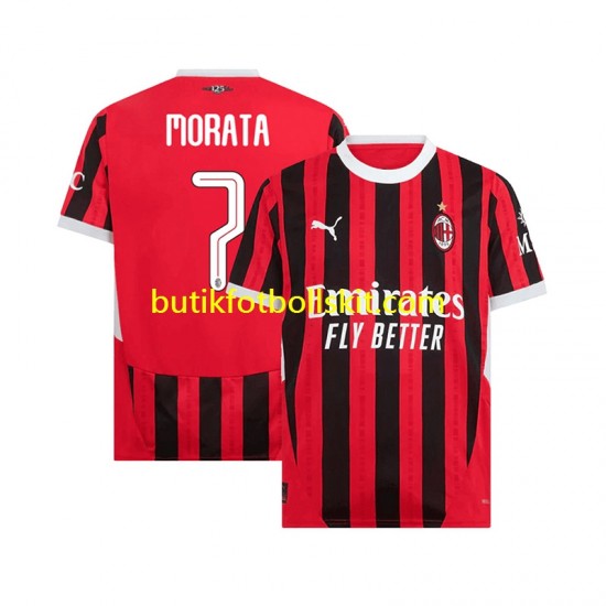AC Milan UCL Font MORATA 7 Män Hemma Matchtröja 2024/25 Kortärmad