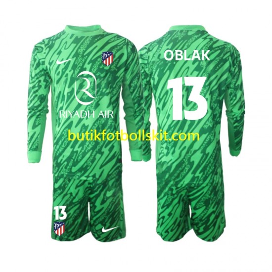 Atlético Madrid Jan Oblak 13 Målvakt Barn Borta Matchtröja 2024/25 Långärmad