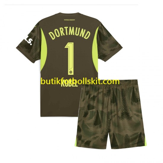 Borussia Dortmund Gregor Kobel 1 Målvakt Barn Borta Matchtröja 2024/25 Kortärmad