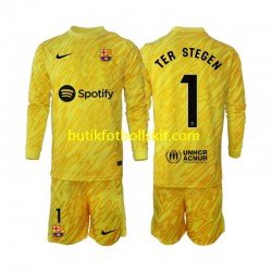 FC Barcelona Ter Stegen 1 Målvakt Barn Borta Matchtröja 2024/25 Långärmad