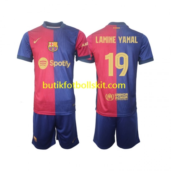 FC Barcelona UCL Font Lamine Yamal 19 Barn Hemma Matchtröja 2024/25 Kortärmad