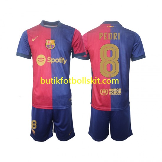 FC Barcelona UCL Font PEDRI 8 Barn Hemma Matchtröja 2024/25 Kortärmad
