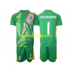Italien Donnarumma 1 Målvakt Barn Borta Matchtröja Euro 2024 Kortärmad