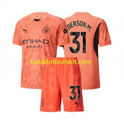 Manchester City Ederson M 31 Målvakt Barn Borta Matchtröja 2024/25 Kortärmad