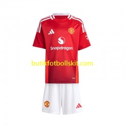 Manchester United Barn Hemma Matchtröja 2024/25 Kortärmad