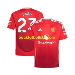 Manchester United Luke Shaw 23 Män Hemma Matchtröja 2024/25 Kortärmad