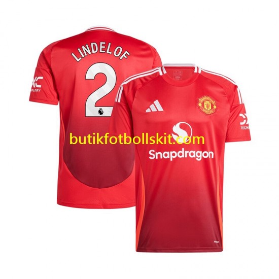 Manchester United Victor Lindelof 2 Män Hemma Matchtröja 2024/25 Kortärmad