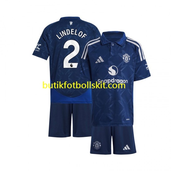 Manchester United Victor Lindelof 2 Barn Borta Matchtröja 2024/25 Kortärmad