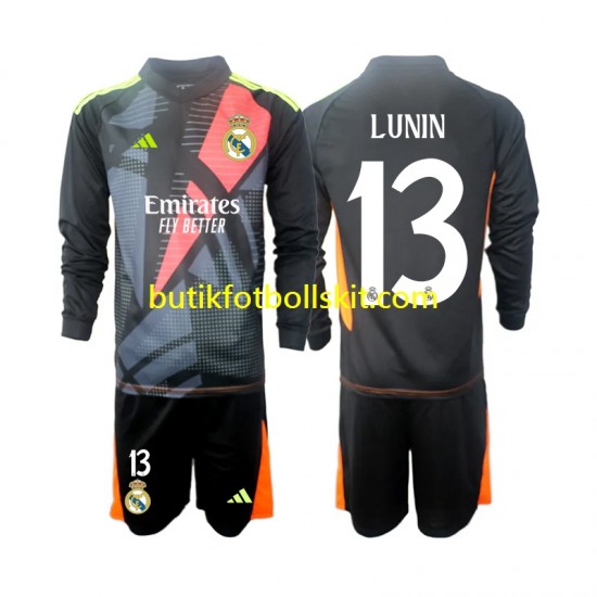 Real Madrid Andriy Lunin 13 Målvakt Barn Borta Matchtröja 2024/25 Långärmad