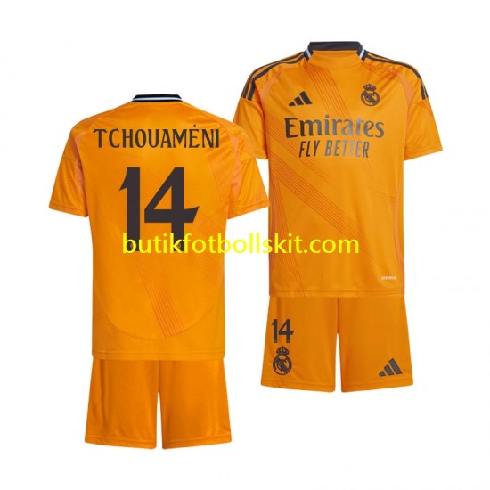 Real Madrid Tchouameni 14 Barn Borta Matchtröja 2024/25 Kortärmad