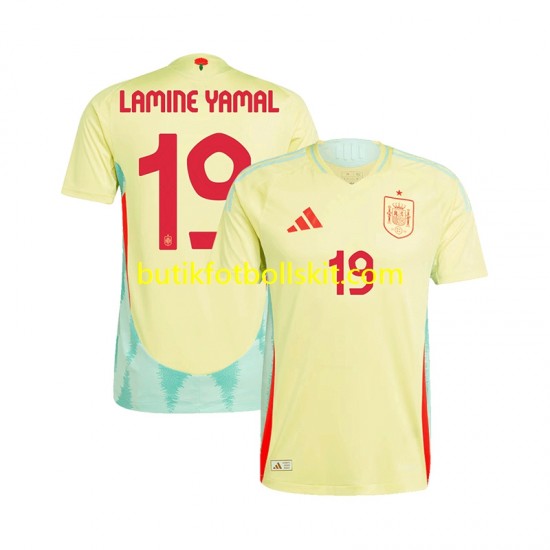 Spanien LAMINE YAMAL 19 Män Borta Matchtröja Euro 2024 Kortärmad