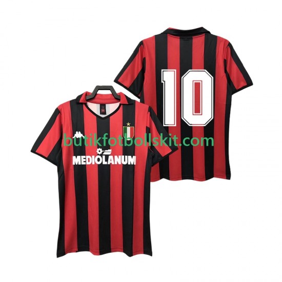 AC Milan 10 1988 1989 Retro Män Hemma Matchtröja Kortärmad