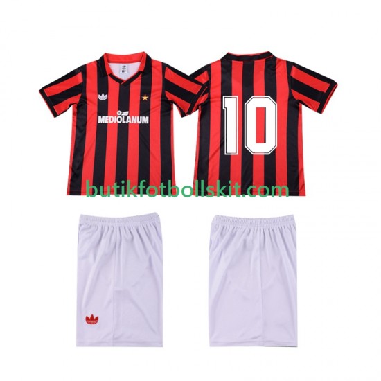 AC Milan 10 1990 1991 Retro Barn Hemma Matchtröja Kortärmad