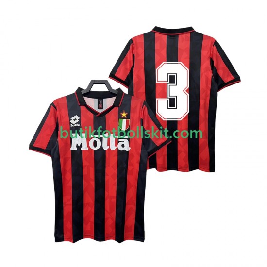 AC Milan 3 1993 1994 Retro Män Hemma Matchtröja Kortärmad
