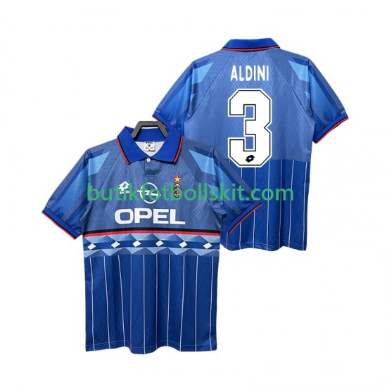 AC Milan ALDINI 3 1995 1996 Retro Män Borta Matchtröja Kortärmad