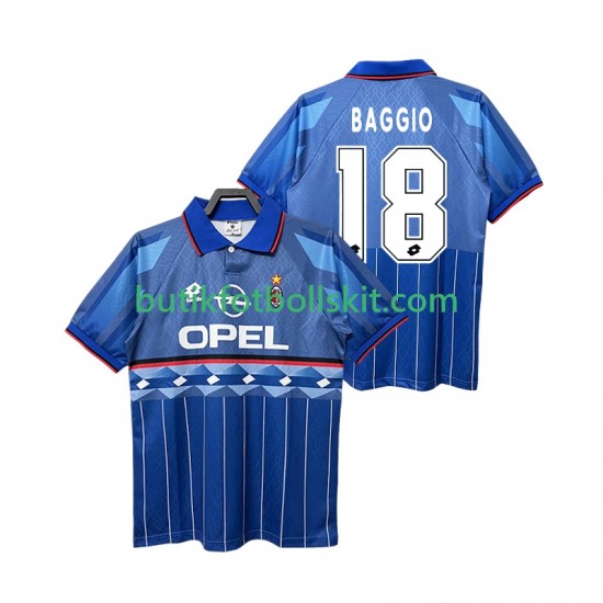 AC Milan BAGGIO 18 1995 1996 Retro Män Borta Matchtröja Kortärmad