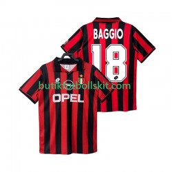 AC Milan BAGGIO 18 1996 1997 Retro Män Hemma Matchtröja Kortärmad