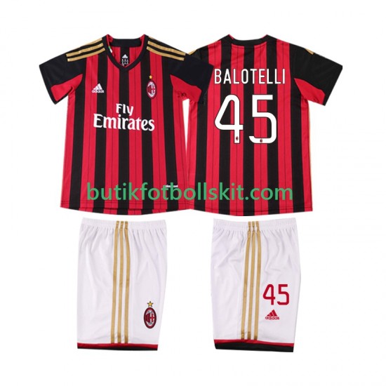 AC Milan BALOTELL 45 2013 2014 Retro Barn Hemma Matchtröja Kortärmad