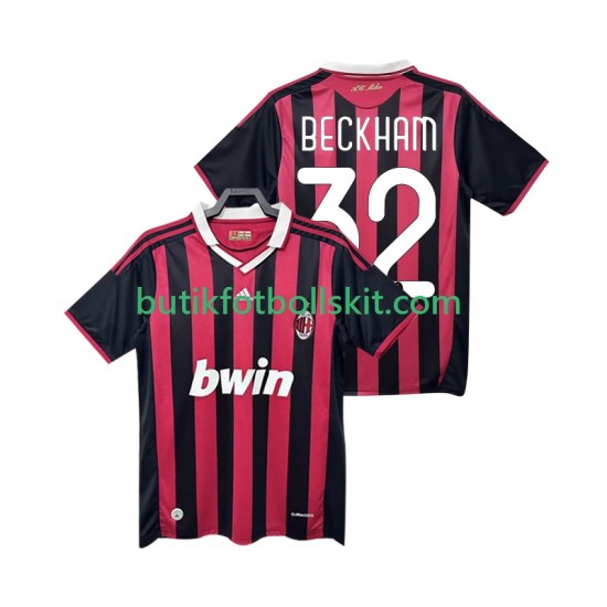 AC Milan BECKHAM 32 2009 Retro Män Hemma Matchtröja 2010 Kortärmad