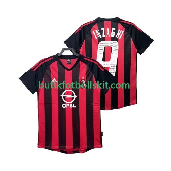 AC Milan INZAGHI 9 2003 Retro Män Hemma Matchtröja 2002 Kortärmad