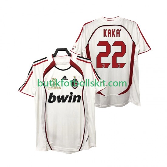 AC Milan KAKA 22 2007 Retro Män Borta Matchtröja 2006 Kortärmad