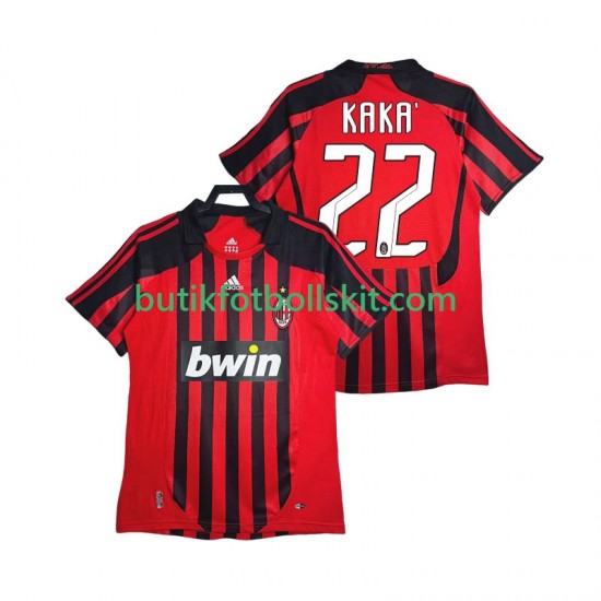AC Milan KAKA 22 2007 Retro Män Hemma Matchtröja 2008 Kortärmad