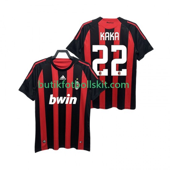 AC Milan KAKA 22 2009 Retro Män Hemma Matchtröja 2008 Kortärmad