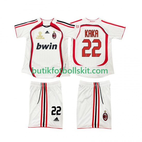 AC Milan KAKA 22 2007 Retro Barn Borta Matchtröja 2006 Kortärmad