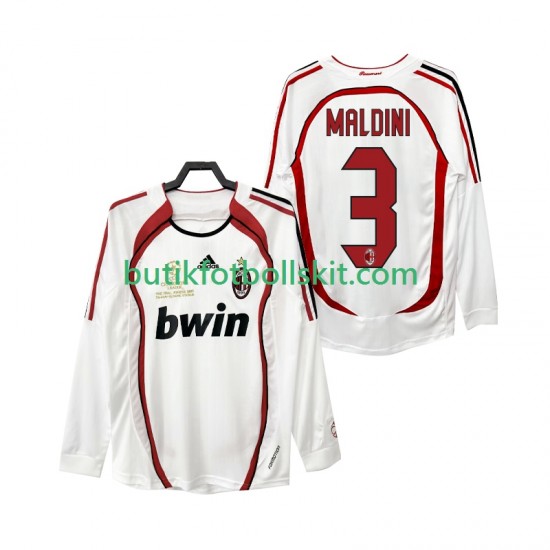 AC Milan MALDINI 3 2007 Retro Män Borta Matchtröja 2006 Långärmad