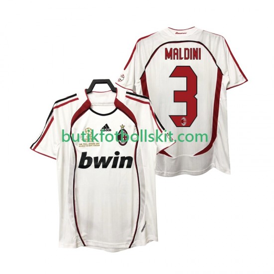 AC Milan MALDINI 3 2007 Retro Män Borta Matchtröja 2006 Kortärmad