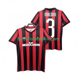 AC Milan MALDINI 3 1990 1991 Retro Män Hemma Matchtröja Kortärmad