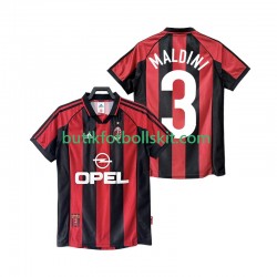 AC Milan MALDINI 3 Retro Män Hemma Matchtröja 1999 1998 Kortärmad