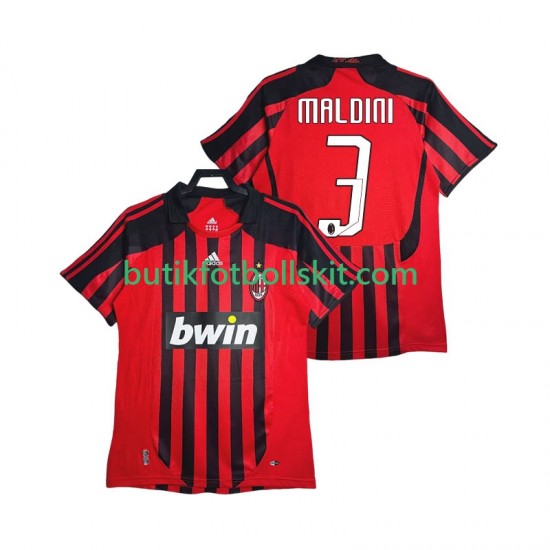 AC Milan MALDINI 3 2007 Retro Män Hemma Matchtröja 2008 Kortärmad