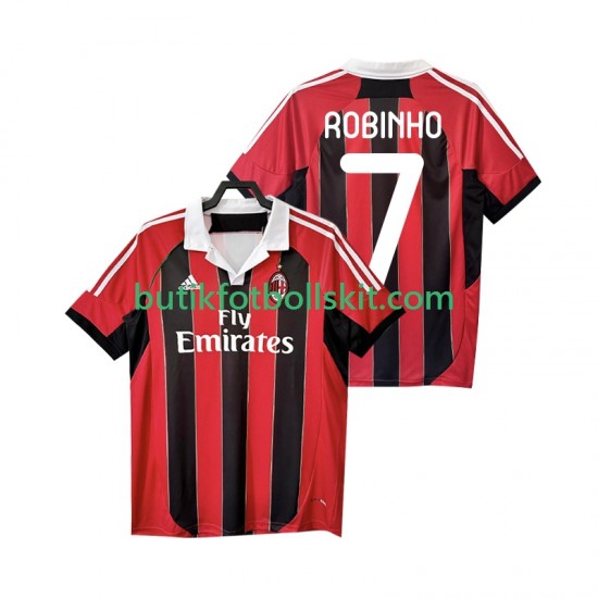 AC Milan ROBINHO 7 2012 2013 Retro Män Hemma Matchtröja Kortärmad
