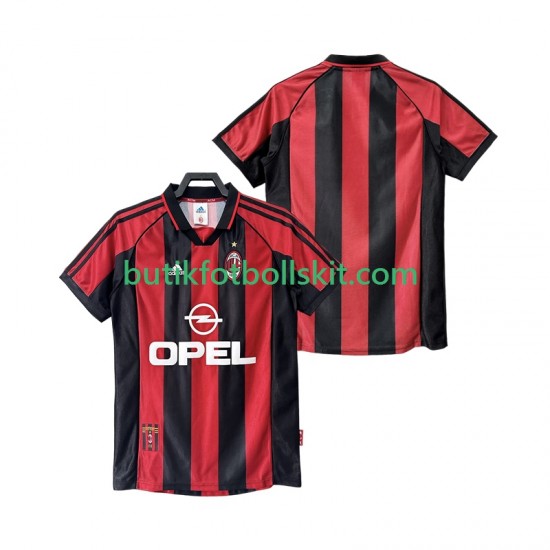 AC Milan Retro Män Hemma Matchtröja 1999 1998 Kortärmad
