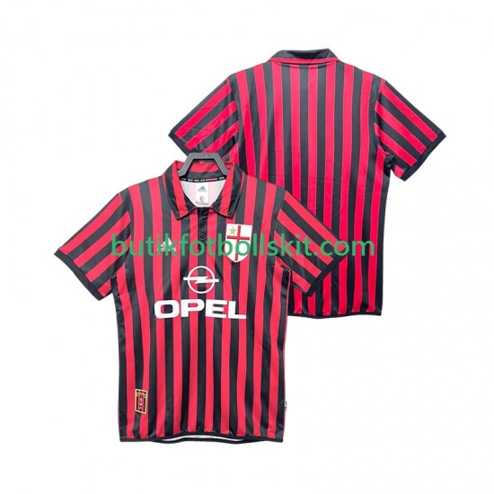 AC Milan 2000 Retro Män Hemma Matchtröja 1999 Kortärmad