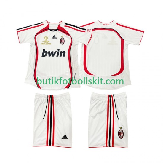 AC Milan 2007 Retro Barn Borta Matchtröja 2006 Kortärmad